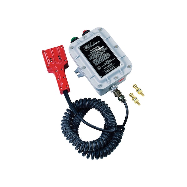 Ground continuity control with 72in cable, battery type contactor, pilot lights, 120V and UL listed